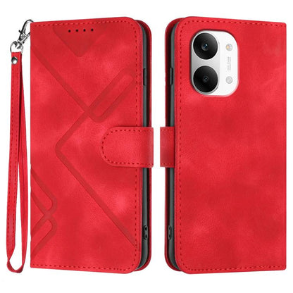 Line Pattern Skin Feel Leather Phone Case, For Redmi A7 Pro 171mm / Poco C85x 5G, For Redmi Turbo 5 Max / Poco X8 Pro Max, For Redmi Turbo 5 5G / Poco X8 Pro 5G, For Redmi Note 15 4G / 5G 164mm / Poco M8 5G