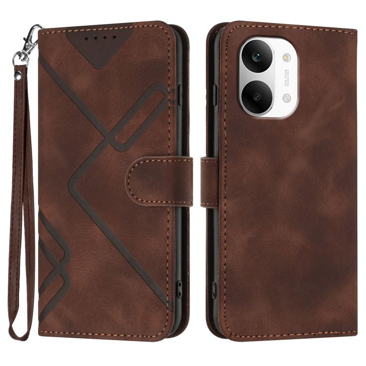 Line Pattern Skin Feel Leather Phone Case, For Redmi A7 Pro 171mm / Poco C85x 5G, For Redmi Turbo 5 Max / Poco X8 Pro Max, For Redmi Turbo 5 5G / Poco X8 Pro 5G, For Redmi Note 15 4G / 5G 164mm / Poco M8 5G