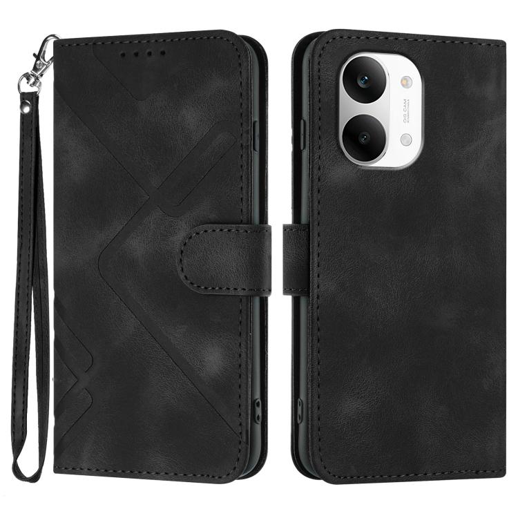 Line Pattern Skin Feel Leather Phone Case, For Redmi A7 Pro 171mm / Poco C85x 5G, For Redmi Turbo 5 Max / Poco X8 Pro Max, For Redmi Turbo 5 5G / Poco X8 Pro 5G, For Redmi Note 15 4G / 5G 164mm / Poco M8 5G