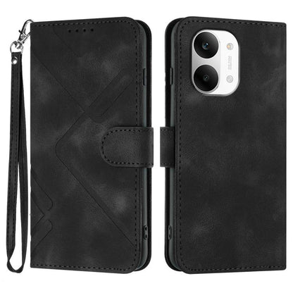 Line Pattern Skin Feel Leather Phone Case, For Redmi A7 Pro 171mm / Poco C85x 5G, For Redmi Turbo 5 Max / Poco X8 Pro Max, For Redmi Turbo 5 5G / Poco X8 Pro 5G, For Redmi Note 15 4G / 5G 164mm / Poco M8 5G