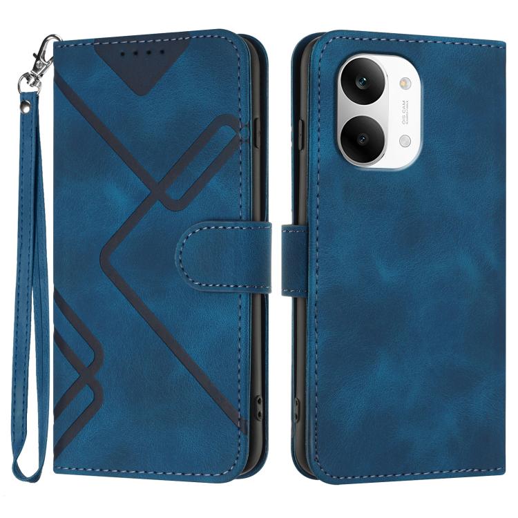 Line Pattern Skin Feel Leather Phone Case, For Redmi A7 Pro 171mm / Poco C85x 5G, For Redmi Turbo 5 Max / Poco X8 Pro Max, For Redmi Turbo 5 5G / Poco X8 Pro 5G, For Redmi Note 15 4G / 5G 164mm / Poco M8 5G
