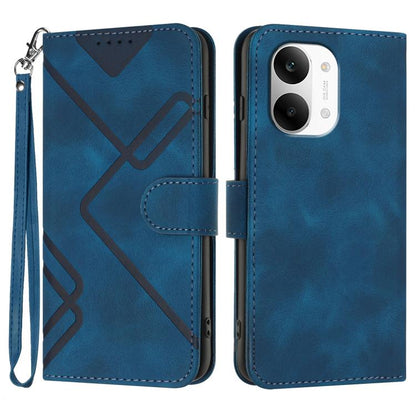 Line Pattern Skin Feel Leather Phone Case, For Redmi A7 Pro 171mm / Poco C85x 5G, For Redmi Turbo 5 Max / Poco X8 Pro Max, For Redmi Turbo 5 5G / Poco X8 Pro 5G, For Redmi Note 15 4G / 5G 164mm / Poco M8 5G