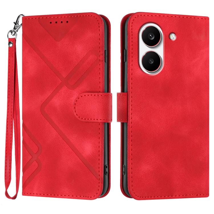 Line Pattern Skin Feel Leather Phone Case, For Redmi A7 Pro 171mm / Poco C85x 5G, For Redmi Turbo 5 Max / Poco X8 Pro Max, For Redmi Turbo 5 5G / Poco X8 Pro 5G, For Redmi Note 15 4G / 5G 164mm / Poco M8 5G