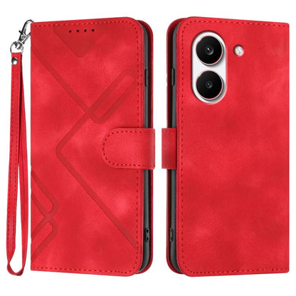 Line Pattern Skin Feel Leather Phone Case, For Redmi A7 Pro 171mm / Poco C85x 5G, For Redmi Turbo 5 Max / Poco X8 Pro Max, For Redmi Turbo 5 5G / Poco X8 Pro 5G, For Redmi Note 15 4G / 5G 164mm / Poco M8 5G