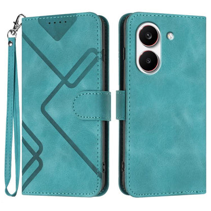 Line Pattern Skin Feel Leather Phone Case, For Redmi A7 Pro 171mm / Poco C85x 5G, For Redmi Turbo 5 Max / Poco X8 Pro Max, For Redmi Turbo 5 5G / Poco X8 Pro 5G, For Redmi Note 15 4G / 5G 164mm / Poco M8 5G