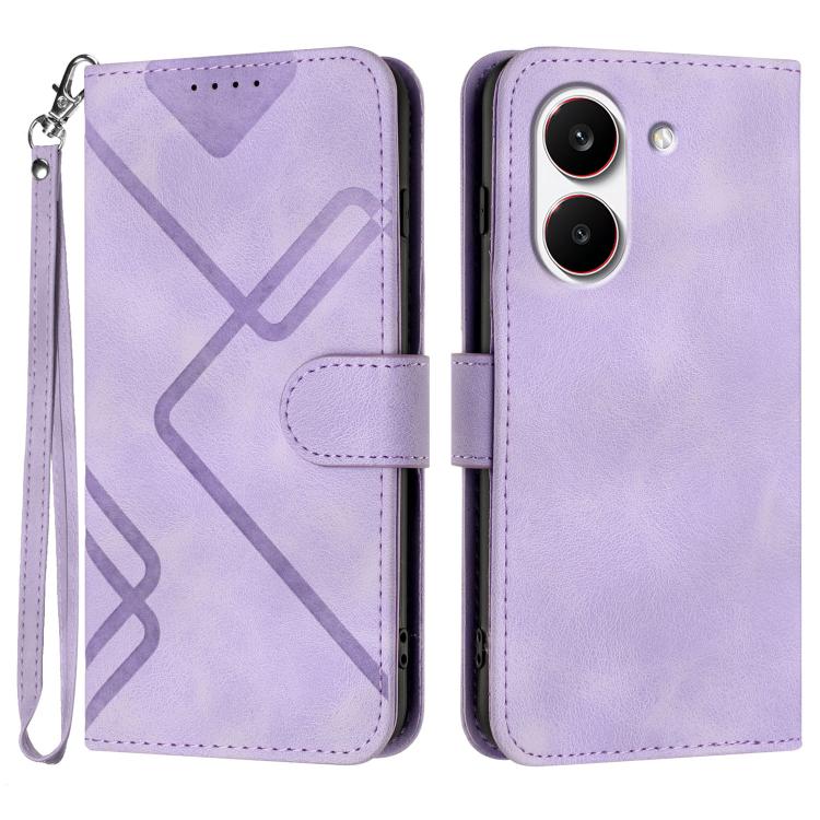 Line Pattern Skin Feel Leather Phone Case, For Redmi A7 Pro 171mm / Poco C85x 5G, For Redmi Turbo 5 Max / Poco X8 Pro Max, For Redmi Turbo 5 5G / Poco X8 Pro 5G, For Redmi Note 15 4G / 5G 164mm / Poco M8 5G