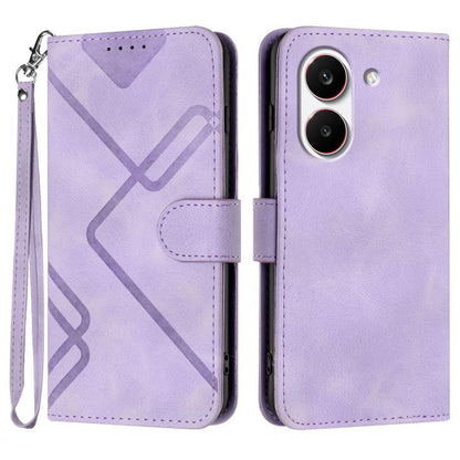 Line Pattern Skin Feel Leather Phone Case, For Redmi A7 Pro 171mm / Poco C85x 5G, For Redmi Turbo 5 Max / Poco X8 Pro Max, For Redmi Turbo 5 5G / Poco X8 Pro 5G, For Redmi Note 15 4G / 5G 164mm / Poco M8 5G