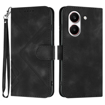 Line Pattern Skin Feel Leather Phone Case, For Redmi A7 Pro 171mm / Poco C85x 5G, For Redmi Turbo 5 Max / Poco X8 Pro Max, For Redmi Turbo 5 5G / Poco X8 Pro 5G, For Redmi Note 15 4G / 5G 164mm / Poco M8 5G