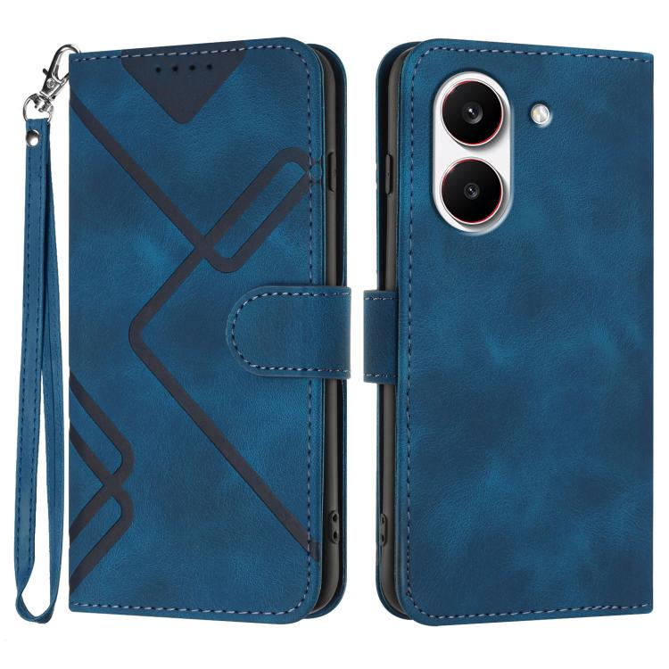 Line Pattern Skin Feel Leather Phone Case, For Redmi A7 Pro 171mm / Poco C85x 5G, For Redmi Turbo 5 Max / Poco X8 Pro Max, For Redmi Turbo 5 5G / Poco X8 Pro 5G, For Redmi Note 15 4G / 5G 164mm / Poco M8 5G
