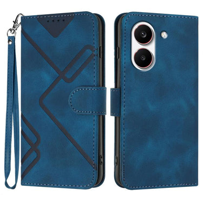Line Pattern Skin Feel Leather Phone Case, For Redmi A7 Pro 171mm / Poco C85x 5G, For Redmi Turbo 5 Max / Poco X8 Pro Max, For Redmi Turbo 5 5G / Poco X8 Pro 5G, For Redmi Note 15 4G / 5G 164mm / Poco M8 5G