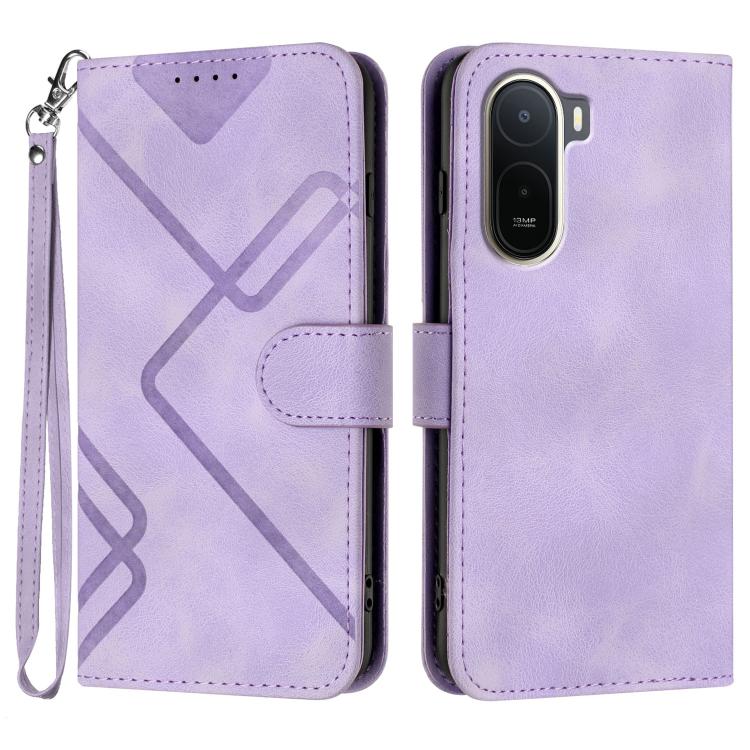 Line Pattern Skin Feel Leather Phone Case, For Redmi A7 Pro 171mm / Poco C85x 5G, For Redmi Turbo 5 Max / Poco X8 Pro Max, For Redmi Turbo 5 5G / Poco X8 Pro 5G, For Redmi Note 15 4G / 5G 164mm / Poco M8 5G