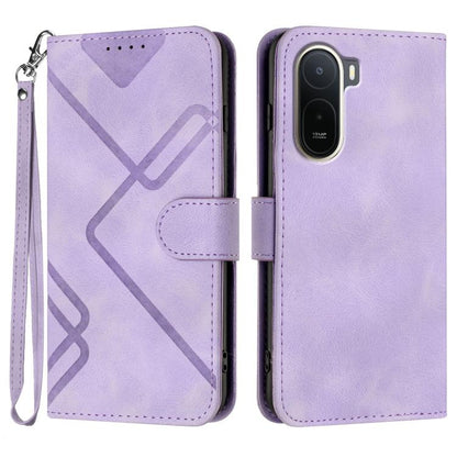 Line Pattern Skin Feel Leather Phone Case, For Redmi A7 Pro 171mm / Poco C85x 5G, For Redmi Turbo 5 Max / Poco X8 Pro Max, For Redmi Turbo 5 5G / Poco X8 Pro 5G, For Redmi Note 15 4G / 5G 164mm / Poco M8 5G