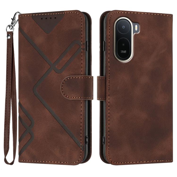 Line Pattern Skin Feel Leather Phone Case, For Redmi A7 Pro 171mm / Poco C85x 5G, For Redmi Turbo 5 Max / Poco X8 Pro Max, For Redmi Turbo 5 5G / Poco X8 Pro 5G, For Redmi Note 15 4G / 5G 164mm / Poco M8 5G