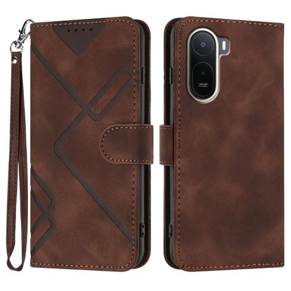 Line Pattern Skin Feel Leather Phone Case, For Redmi A7 Pro 171mm / Poco C85x 5G, For Redmi Turbo 5 Max / Poco X8 Pro Max, For Redmi Turbo 5 5G / Poco X8 Pro 5G, For Redmi Note 15 4G / 5G 164mm / Poco M8 5G