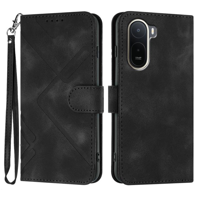 Line Pattern Skin Feel Leather Phone Case, For Redmi A7 Pro 171mm / Poco C85x 5G, For Redmi Turbo 5 Max / Poco X8 Pro Max, For Redmi Turbo 5 5G / Poco X8 Pro 5G, For Redmi Note 15 4G / 5G 164mm / Poco M8 5G
