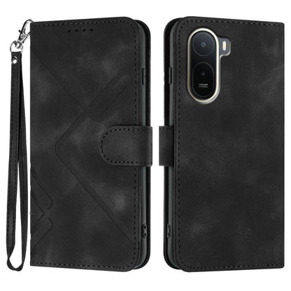Line Pattern Skin Feel Leather Phone Case, For Redmi A7 Pro 171mm / Poco C85x 5G, For Redmi Turbo 5 Max / Poco X8 Pro Max, For Redmi Turbo 5 5G / Poco X8 Pro 5G, For Redmi Note 15 4G / 5G 164mm / Poco M8 5G