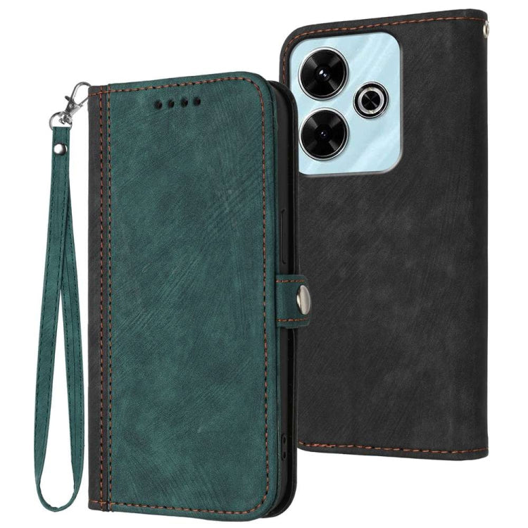 Side Buckle Double Fold Hand Strap Leather Phone Case