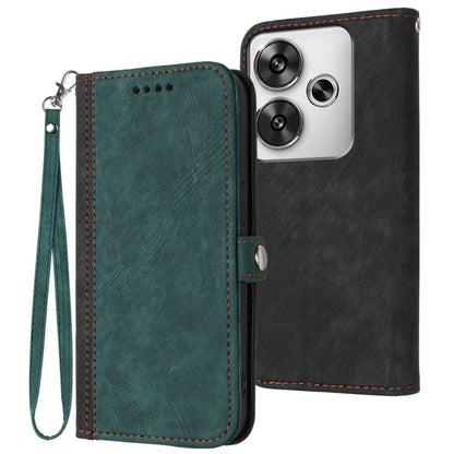 Side Buckle Double Fold Hand Strap Leather Phone Case