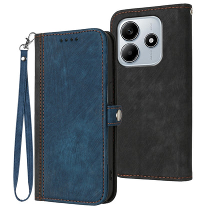 Side Buckle Double Fold Hand Strap Leather Phone Case, For Redmi Note 14 5G, For Redmi Note 14 Pro+ 5G, For Redmi Note 14 Pro 5G, For Redmi 13 4G