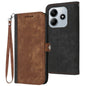 Side Buckle Double Fold Hand Strap Leather Phone Case, For Redmi Note 14 5G, For Redmi Note 14 Pro+ 5G, For Redmi Note 14 Pro 5G, For Redmi 13 4G