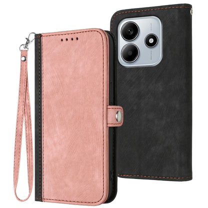 Side Buckle Double Fold Hand Strap Leather Phone Case, For Redmi Note 14 5G, For Redmi Note 14 Pro+ 5G, For Redmi Note 14 Pro 5G, For Redmi 13 4G