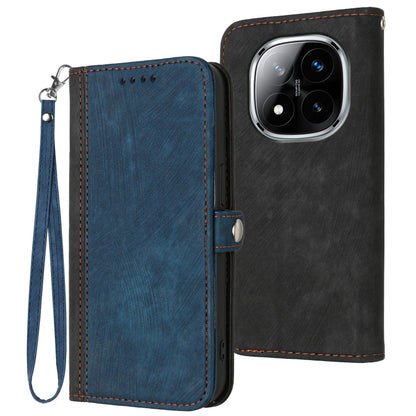 Side Buckle Double Fold Hand Strap Leather Phone Case, For Redmi Note 14 5G, For Redmi Note 14 Pro+ 5G, For Redmi Note 14 Pro 5G, For Redmi 13 4G