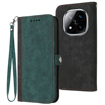 Side Buckle Double Fold Hand Strap Leather Phone Case, For Redmi Note 14 5G, For Redmi Note 14 Pro+ 5G, For Redmi Note 14 Pro 5G, For Redmi 13 4G