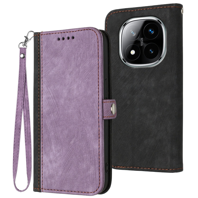 Side Buckle Double Fold Hand Strap Leather Phone Case, For Redmi Note 14 5G, For Redmi Note 14 Pro+ 5G, For Redmi Note 14 Pro 5G, For Redmi 13 4G