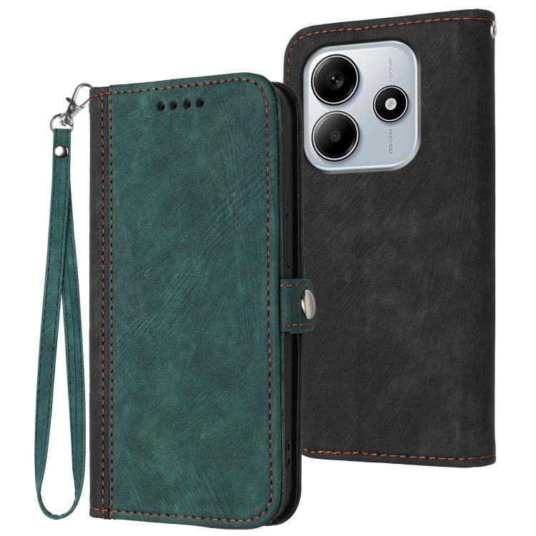 Side Buckle Double Fold Hand Strap Leather Phone Case, For Redmi Note 14 4G 164.84mm, For Redmi Turbo 4 / Xiaomi Poco X7 Pro, For Redmi Note 14 Pro 4G, For Redmi Note 14 4G 163.25mm