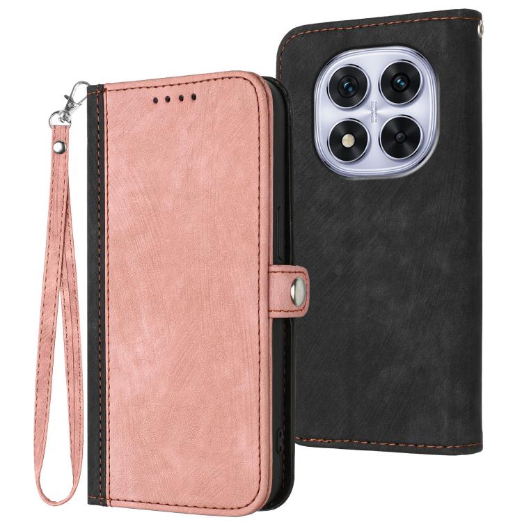 Side Buckle Double Fold Hand Strap Leather Phone Case, For Redmi Note 14 4G 164.84mm, For Redmi Turbo 4 / Poco X7 Pro, For Redmi Note 14 Pro 4G, For Redmi Note 14 4G 163.25mm