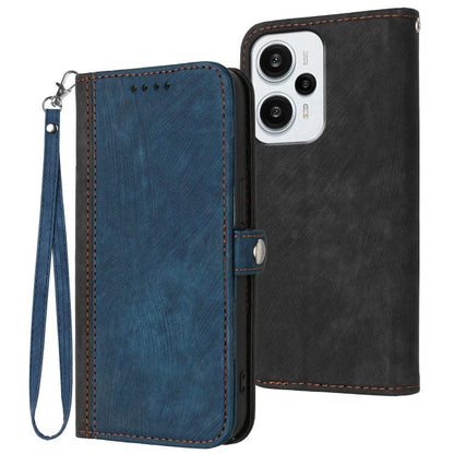 Side Buckle Double Fold Hand Strap Leather Phone Case, For Redmi Turbo 3 / Poco F6, For Redmi Note 13R Pro / X6 Neo, For Redmi Note 12 Turbo / Poco F5