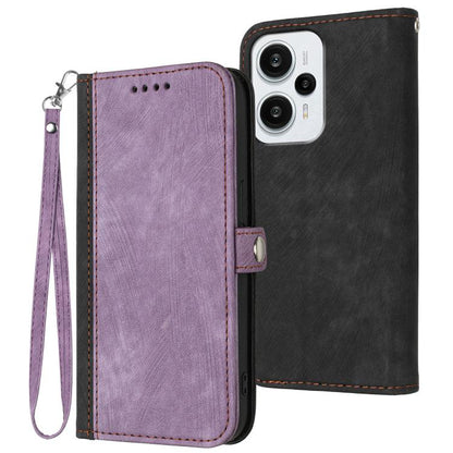 Side Buckle Double Fold Hand Strap Leather Phone Case, For Redmi Turbo 3 / Xiaomi Poco F6, For Redmi Note 13R Pro / Xiaomi Poco X6 Neo, For Redmi Note 12 Turbo / Xiaomi Poco F5