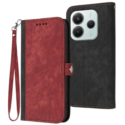 Side Buckle Double Fold Hand Strap Leather Phone Case, For Redmi Note 14 4G 164.84mm, For Redmi Turbo 4 / Poco X7 Pro, For Redmi Note 14 Pro 4G, For Redmi Note 14 4G 163.25mm