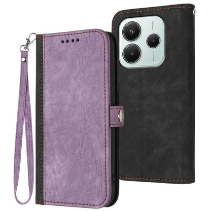 Side Buckle Double Fold Hand Strap Leather Phone Case, For Redmi Note 14 4G 164.84mm, For Redmi Turbo 4 / Xiaomi Poco X7 Pro, For Redmi Note 14 Pro 4G, For Redmi Note 14 4G 163.25mm