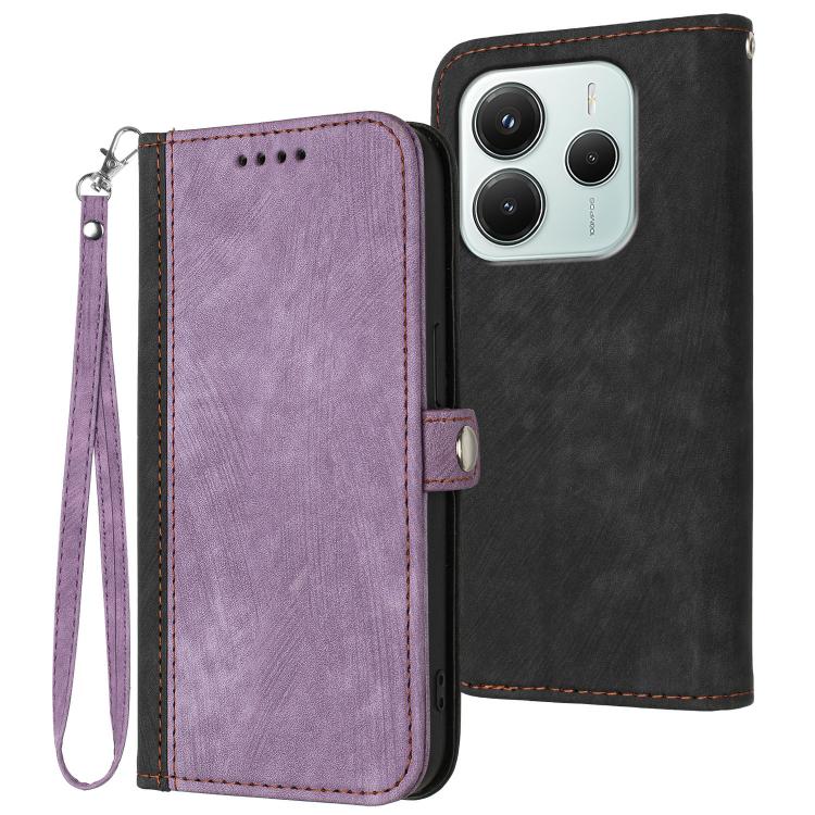 Side Buckle Double Fold Hand Strap Leather Phone Case, For Redmi Note 14 4G 164.84mm, For Redmi Turbo 4 / Poco X7 Pro, For Redmi Note 14 Pro 4G, For Redmi Note 14 4G 163.25mm