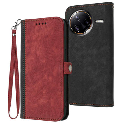 Side Buckle Double Fold Hand Strap Leather Phone Case, For Redmi Turbo 4 Pro / Poco F7, For Redmi A5 4G 171.7mm / Poco C71, For Redmi K80 Pro / Poco F7 Ultra, For Redmi K80 / Poco F7 Pro