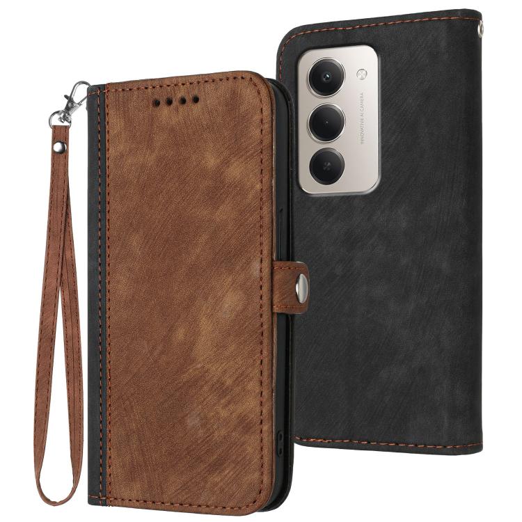 Side Buckle Double Fold Hand Strap Leather Phone Case, For Redmi K90 Pro Max / Poco F8 Ultra, For Redmi K90 / Poco F8 Pro 5G, For Redmi 15 5G Global / 15 4G SEA 169.5mm, For Redmi 15 5G / 4G EU 171mm