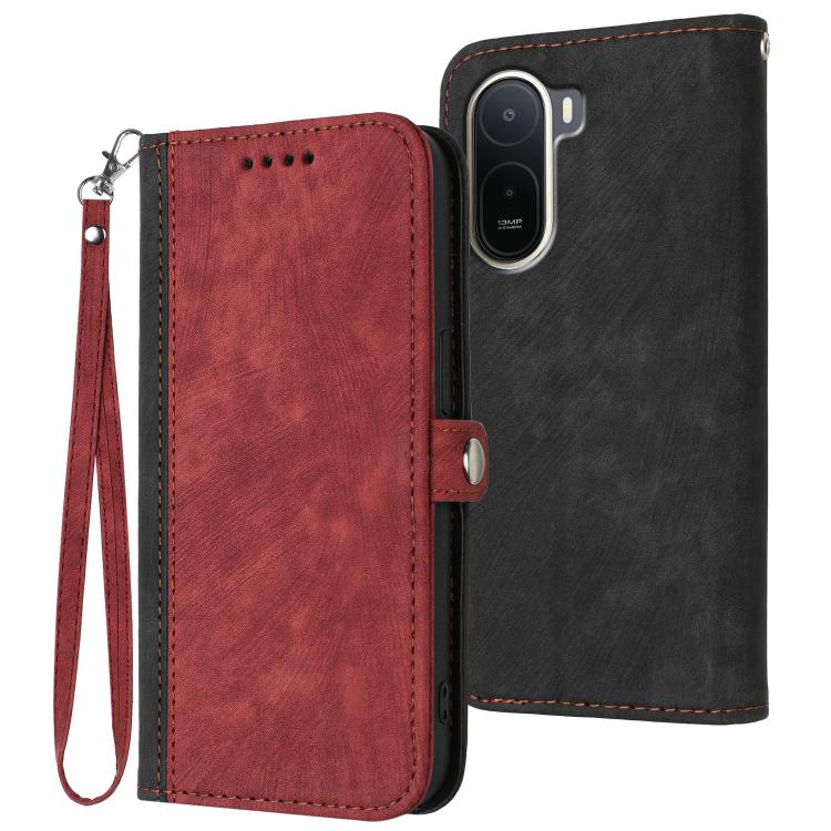 Side Buckle Double Fold Hand Strap Leather Phone Case, For Redmi A7 Pro 171mm / Poco C85x 5G, For Redmi Turbo 5 Max / Poco X8 Pro Max, For Redmi Turbo 5 5G / Poco X8 Pro 5G, For Redmi Note 15 4G / 5G 164mm / Poco M8 5G