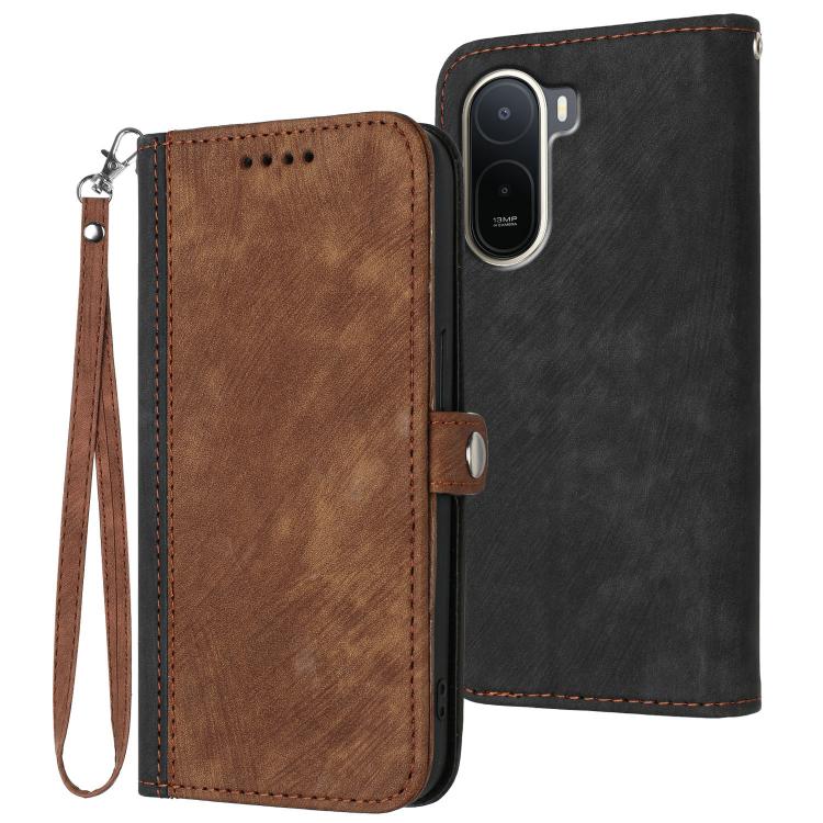 Side Buckle Double Fold Hand Strap Leather Phone Case, For Redmi A7 Pro 171mm / Poco C85x 5G, For Redmi Turbo 5 Max / Poco X8 Pro Max, For Redmi Turbo 5 5G / Poco X8 Pro 5G, For Redmi Note 15 4G / 5G 164mm / Poco M8 5G
