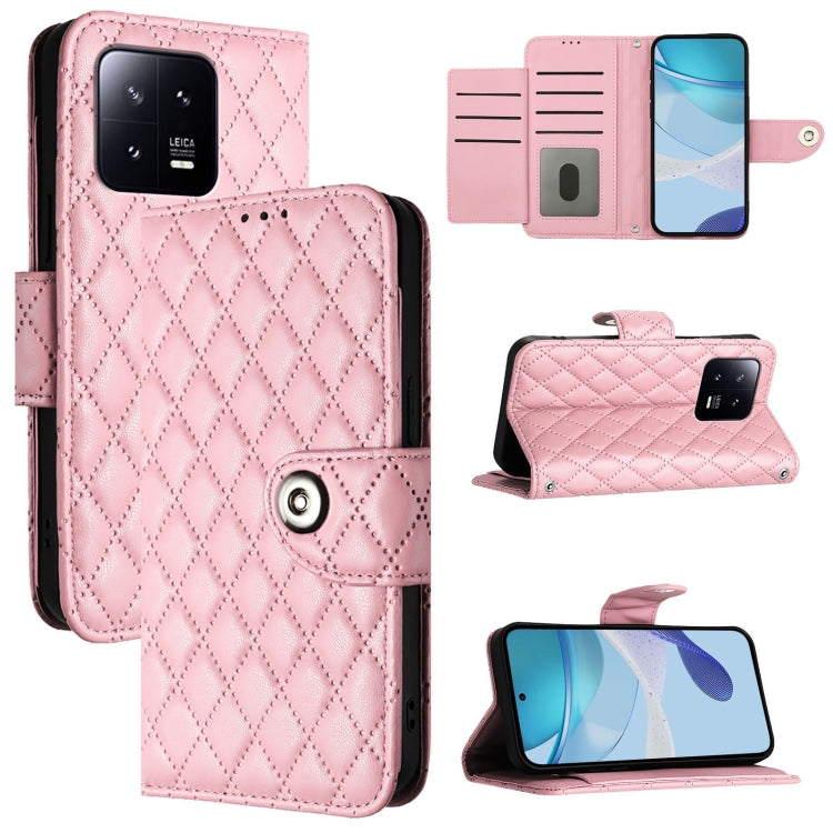 Rhombic Texture Flip Leather Phone Case with Lanyard, Series 4