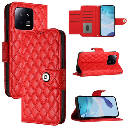 Rhombic Texture Flip Leather Phone Case with Lanyard, Series 4