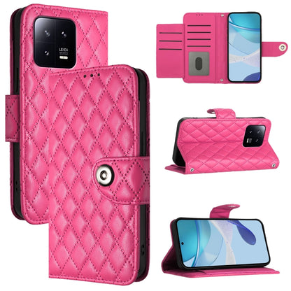 Rhombic Texture Flip Leather Phone Case with Lanyard, Series 4