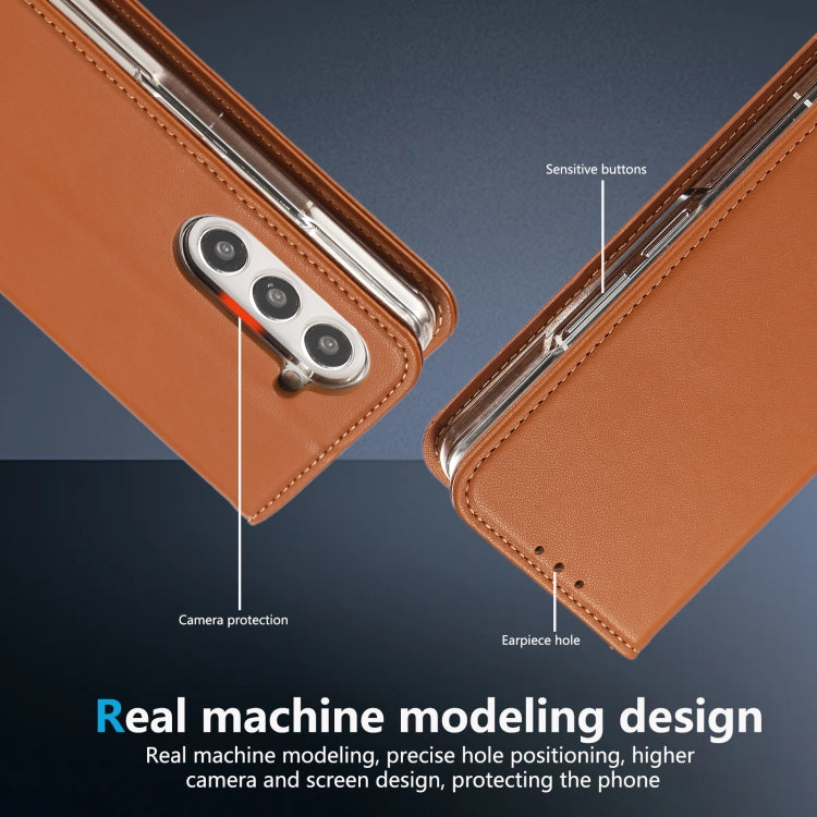 ABEEL RFID Magnetic Flip Leather Phone Case, For Samsung Galaxy Z Fold6, For Samsung Galaxy Z Fold5