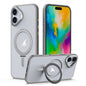 MagSafe Airbag Shockproof Frosted Phone Case with Fold Holder, For iPhone 16 Pro Max, For iPhone 16 Pro, For iPhone 16 Plus, For iPhone 16