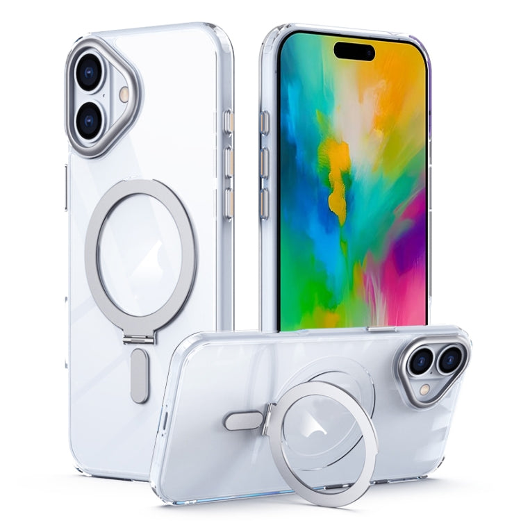 MagSafe Airbag Shockproof Frosted Phone Case with Fold Holder, For iPhone 16 Pro Max, For iPhone 16 Pro, For iPhone 16 Plus, For iPhone 16