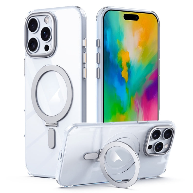 MagSafe Airbag Shockproof Frosted Phone Case with Fold Holder, For iPhone 16 Pro Max, For iPhone 16 Pro, For iPhone 16 Plus, For iPhone 16