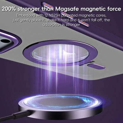 MagSafe Airbag Shockproof Frosted Phone Case with Fold Holder, For iPhone 16 Pro Max, For iPhone 16 Pro, For iPhone 16 Plus, For iPhone 16