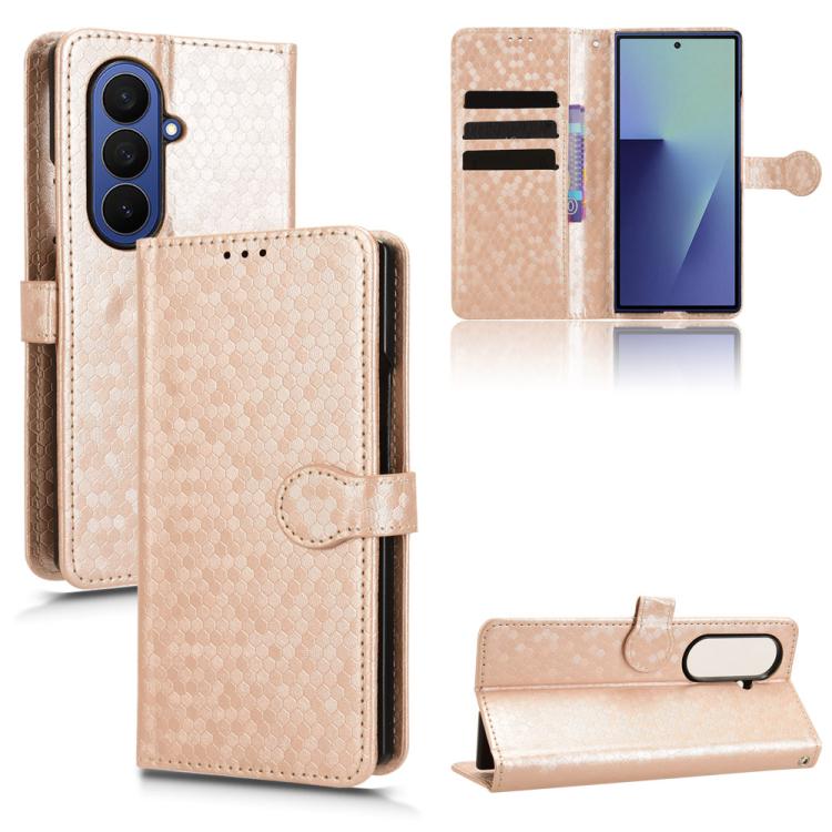 Honeycomb Dot Texture Leather Phone Case, For Samsung Galaxy Z Flip7 FE / Z Flip6 5G, For Samsung Galaxy Z Fold7 5G, For Samsung Galaxy Z Flip7 5G, For Samsung Galaxy Z Fold6 5G