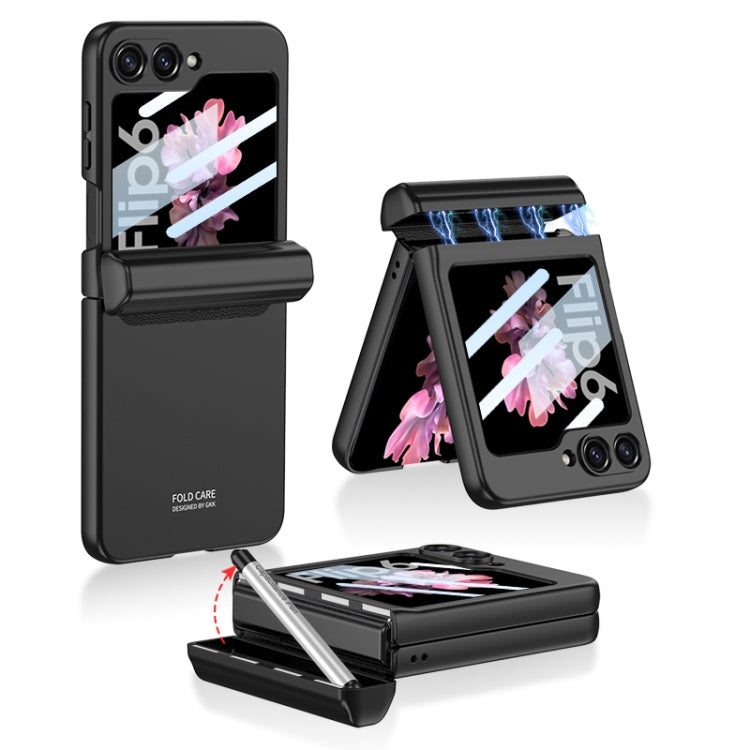 GKK Integrated Magnetic Full Coverage Flip Phone Case with Pen Box+Pen, For Samsung Galaxy Z Flip7 5G, For Samsung Galaxy Z Flip6 / Flip7 FE