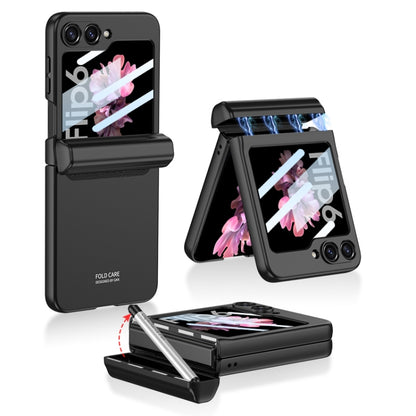 GKK Integrated Magnetic Full Coverage Flip Phone Case with Pen Box+Pen, For Samsung Galaxy Z Flip7 5G, For Samsung Galaxy Z Flip6 / Flip7 FE